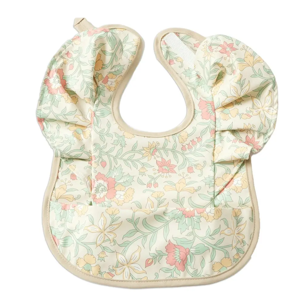 2x Jiggle & Giggle Polyester Spring Garden Frilled Bib Baby/Infant Burp/Feeding