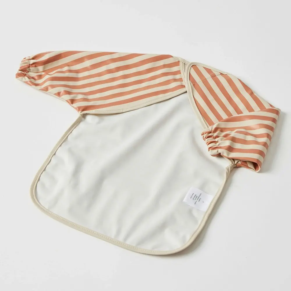 2x Jiggle & Giggle Polyester Stripe Smock Long-Sleeve Baby/Infant Feeding Apron