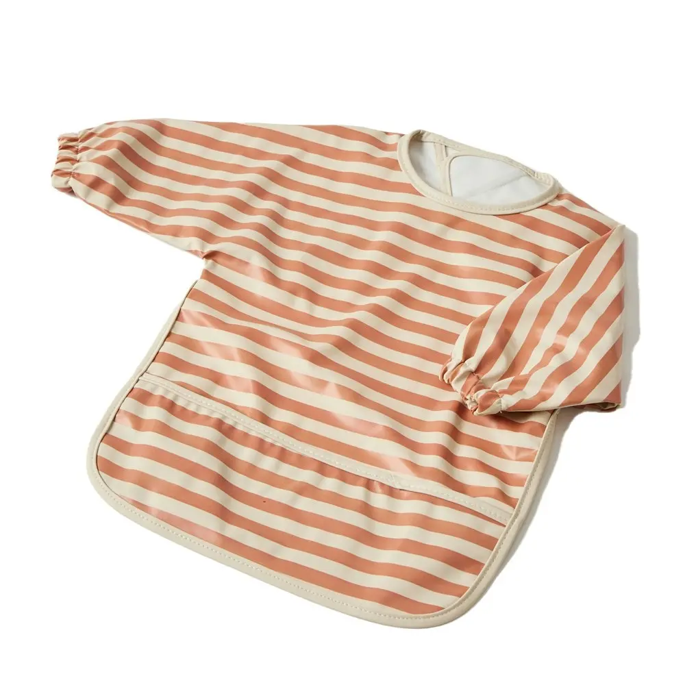 2x Jiggle & Giggle Polyester Stripe Smock Long-Sleeve Baby/Infant Feeding Apron