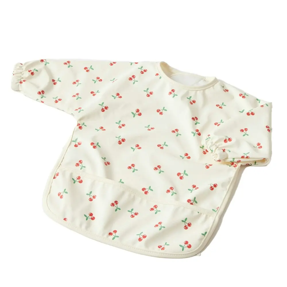 2x Jiggle & Giggle Polyester Cherry Smock Long-Sleeve Baby/Infant Feeding Apron