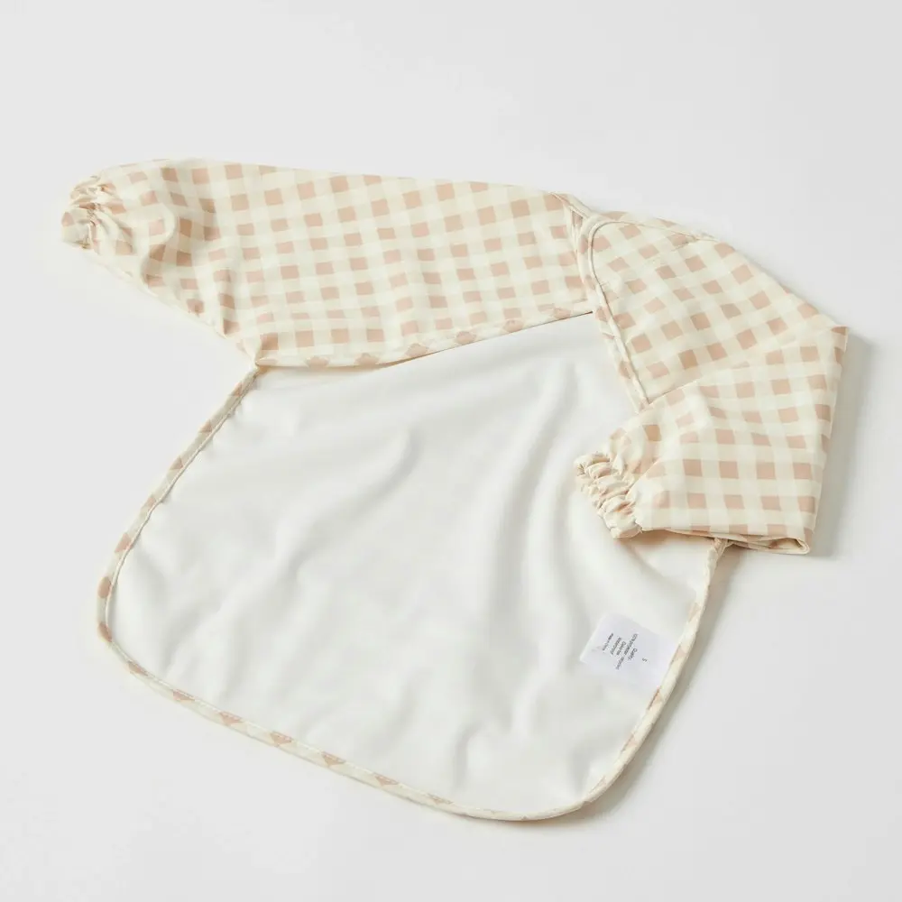 2x Jiggle & Giggle Polyester Gingham Smock Long-Sleeve Baby/Infant Feeding Apron