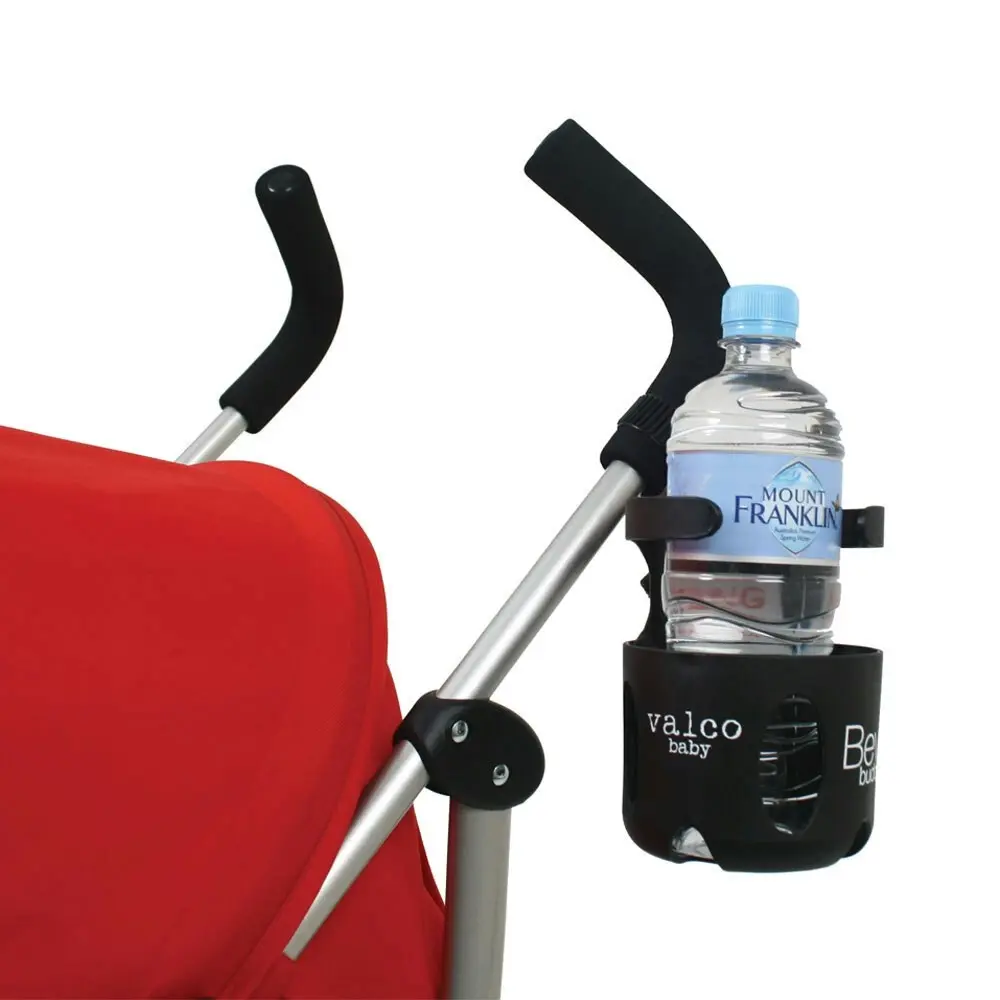 2PK Valco Baby Universal Bevi Buddy Storage 1.5L Cup Holder for Pram/Stroller BK