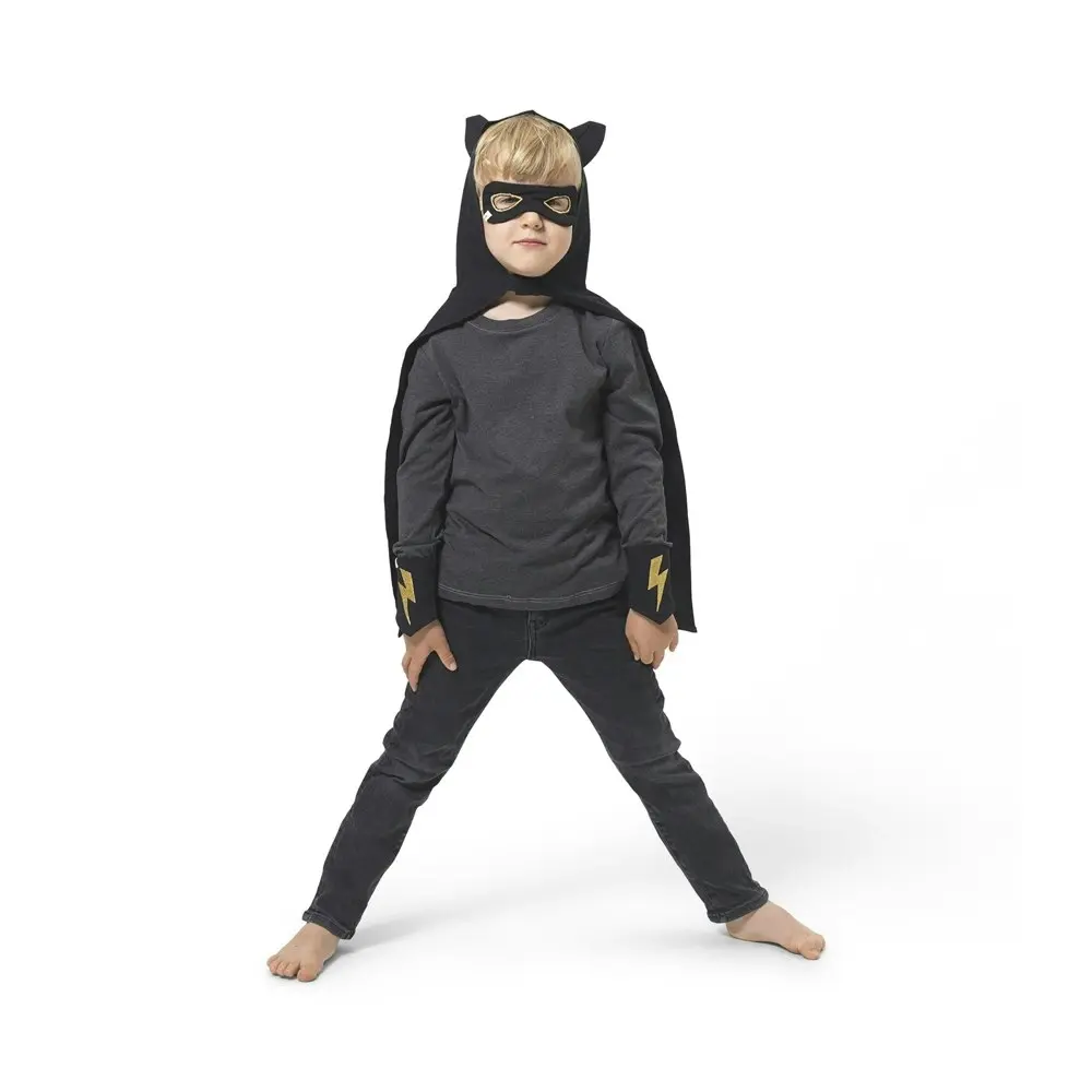 Fabelab Cotton Superhero Set Dress-Up Party Costume Kids/Children 3-6y Black