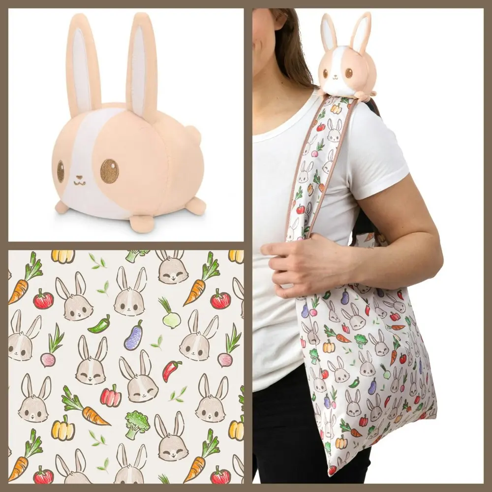 Tee Turtle Plushie Tote Bag Light Veggies Tote Bag Brown Bunny Plushie Soft Toy