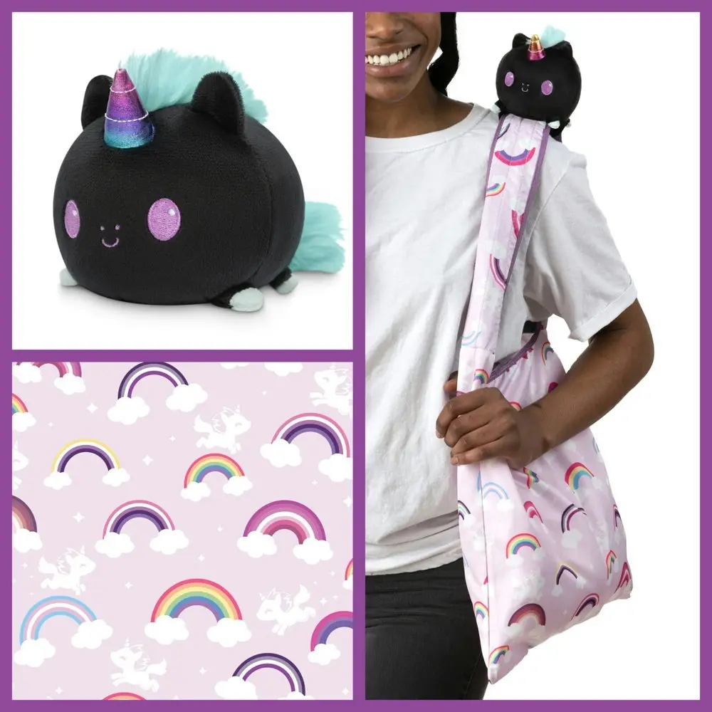 Tee Turtle Plushie Tote Bag Pink Rainbows Tote Bag/Unicorn Plushie Soft Toy