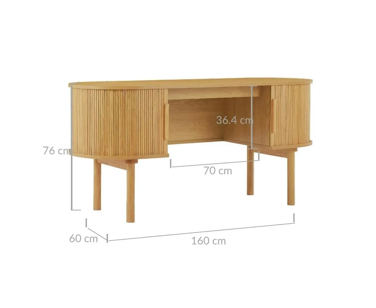 Kate Wooden Curved Desk