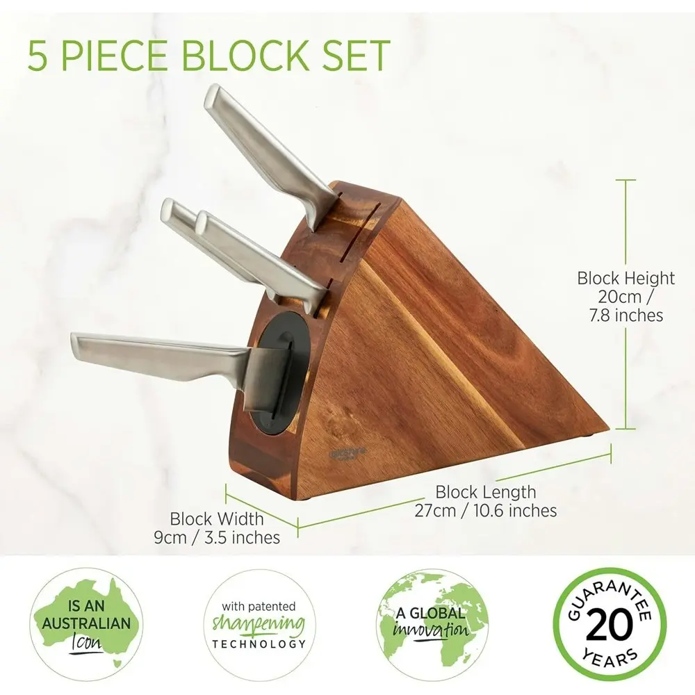 5pc Wiltshire Staysharp Premium Stainless Steel Kitchen Radius Knife Block