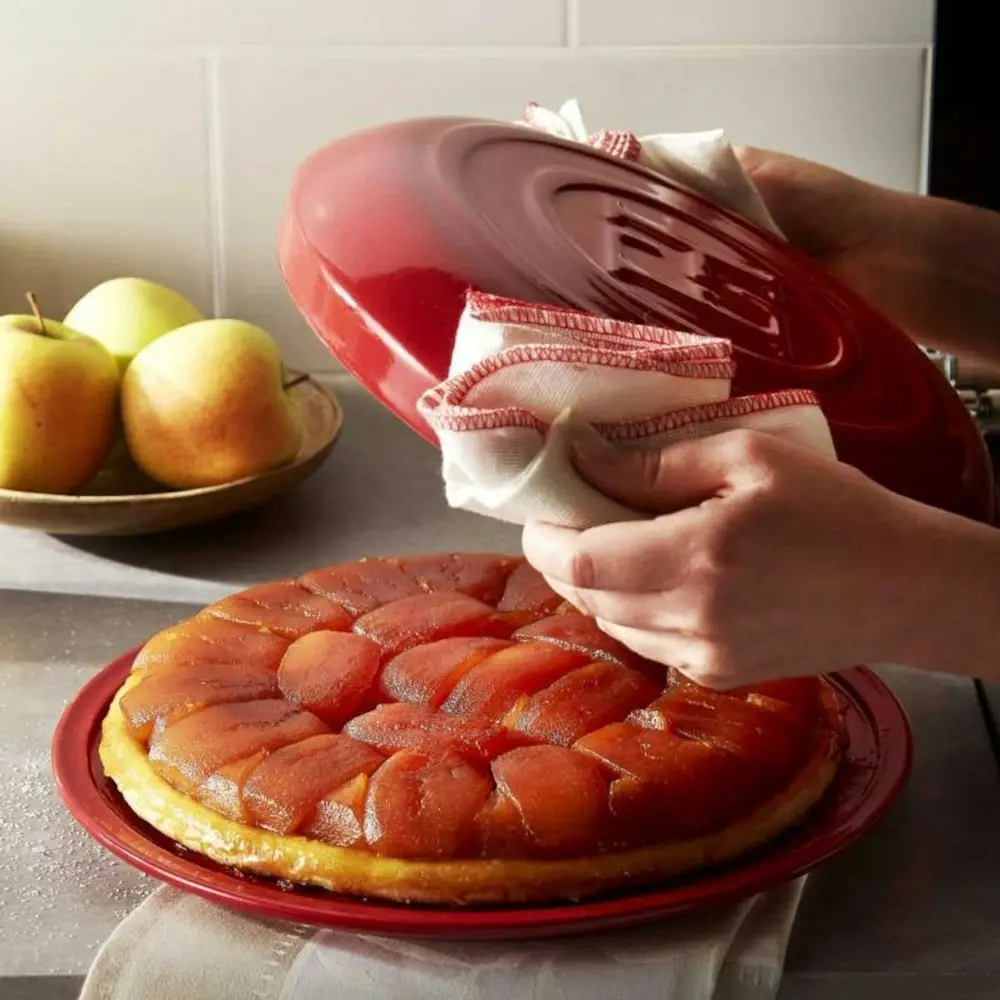 Emile Henry 34cm Tarte Tatin Set Pie/Cake Cooking/Serving Dish/Plate Burgundy