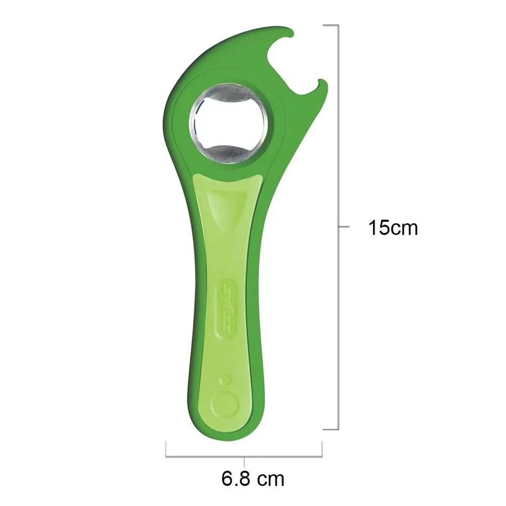 2x Zyliss 5-Way Ergonomic Kitchen 15cm Bottle Can Opener Manual Handheld Green