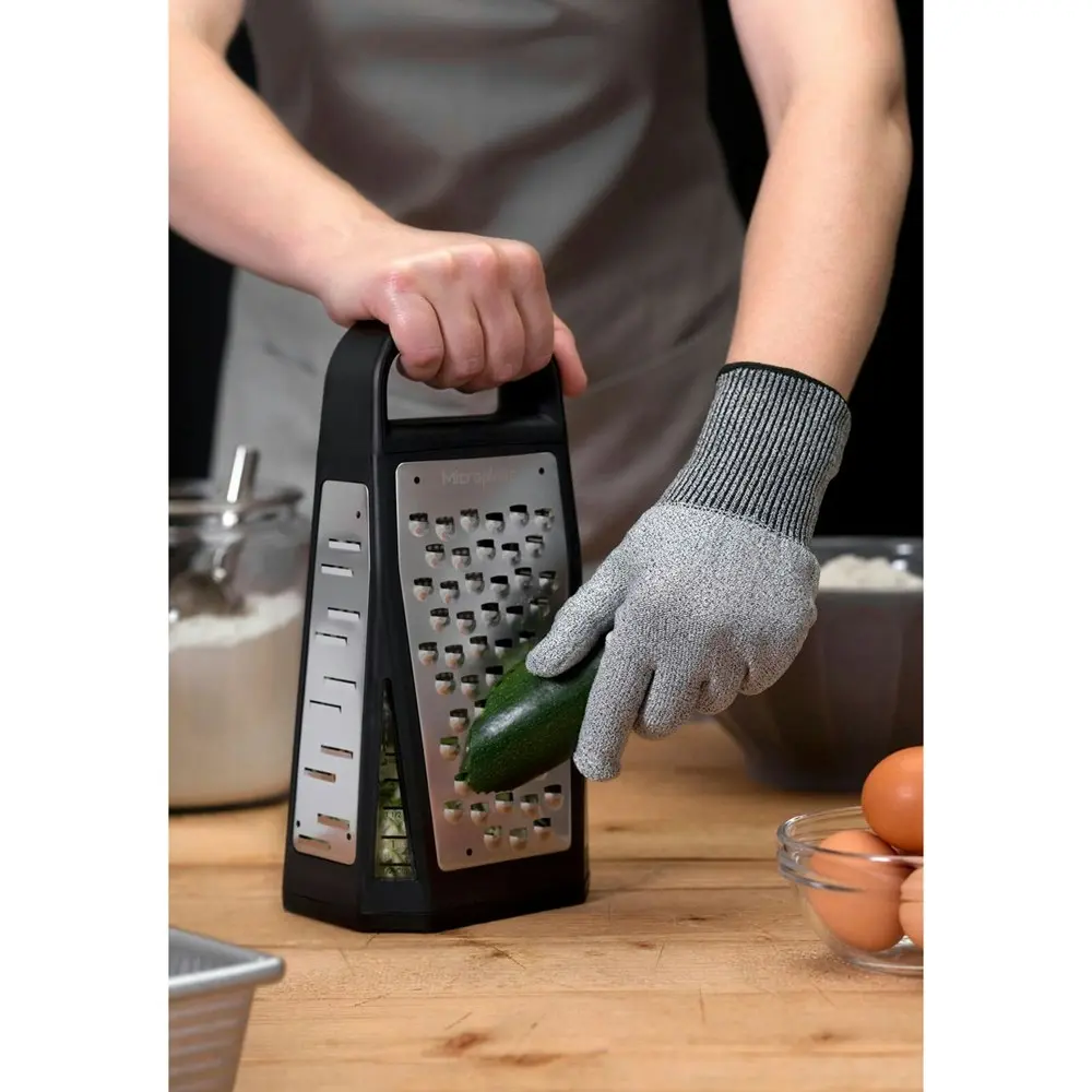 Microplane Elite Kitchen 5in1 Stainless Steel Vegetable/Cheese Box Grater Black