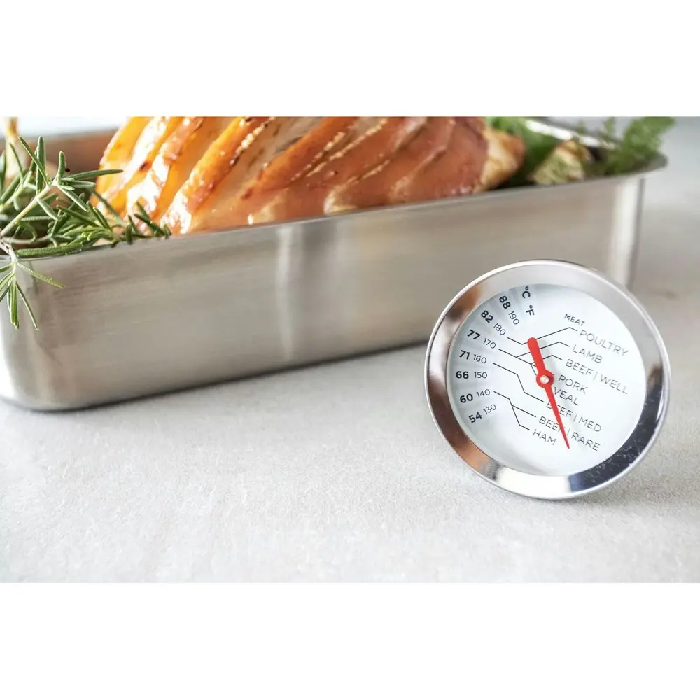 2x MasterCraft Stainless Steel 13.5cm Meat Thermometer Food BBQ Cooking Silver