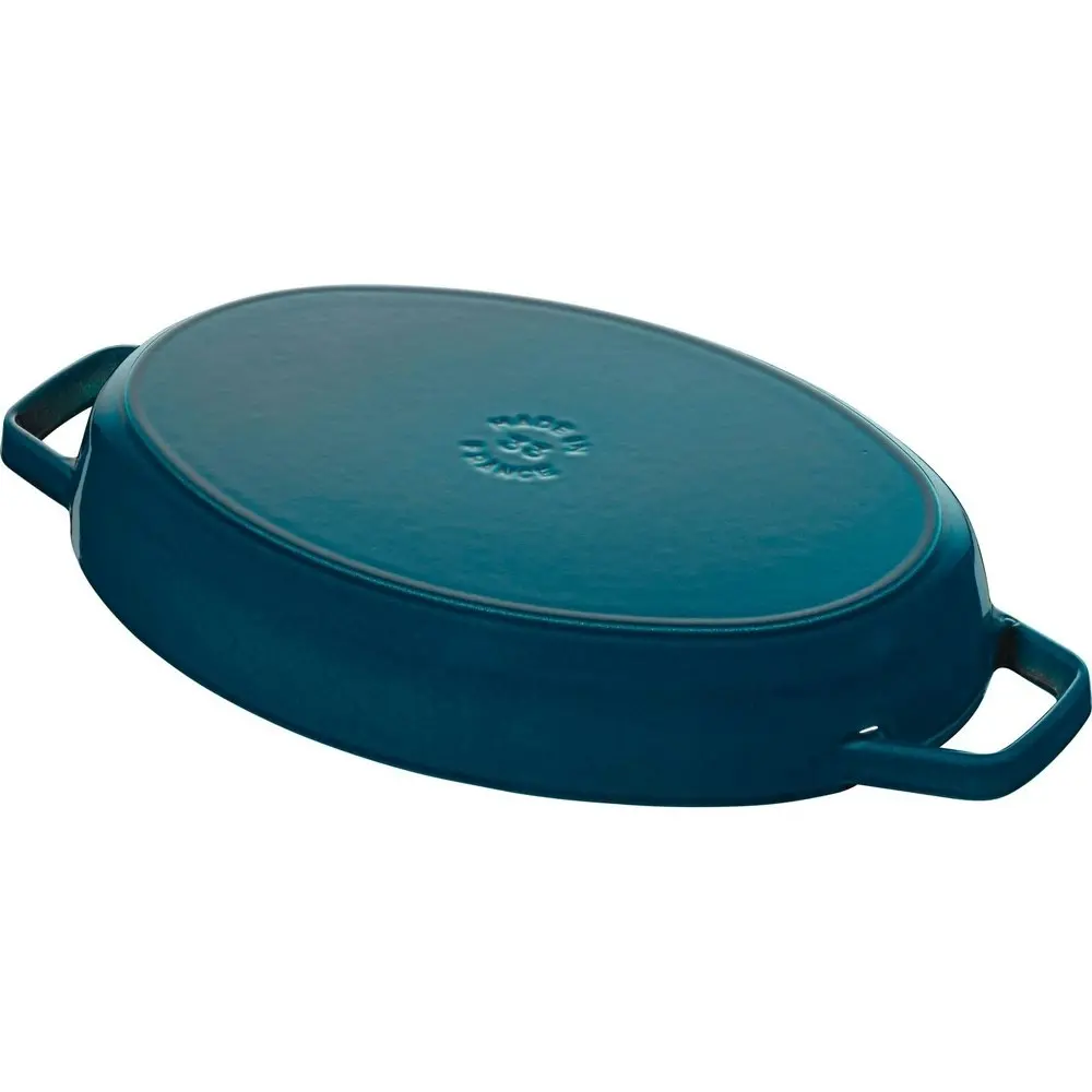 Staub La Mer Fish 32cm/2.8L Cast Iron Oval Dish Oven Cooking Bakeware Sea Blue