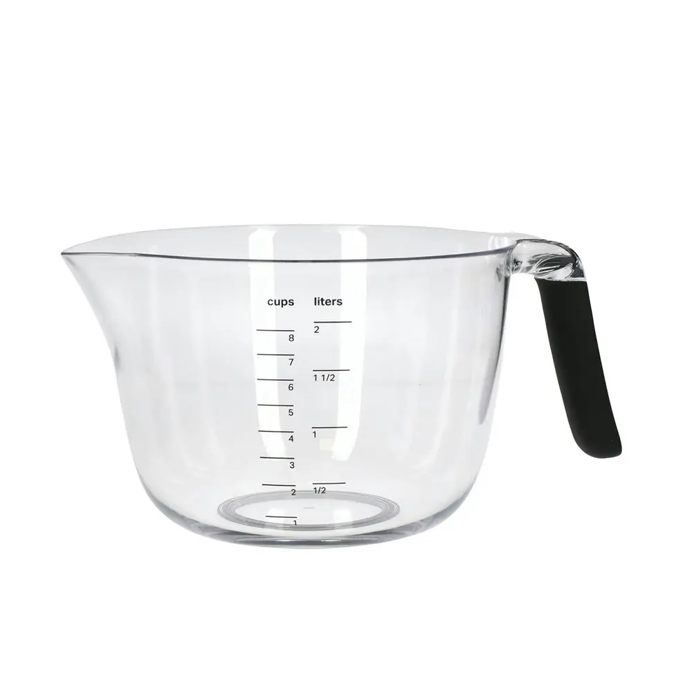 2x KitchenAid Plastic Baking/Cooking Mixing Batter Bowl/Measuring Jug 2L Clear