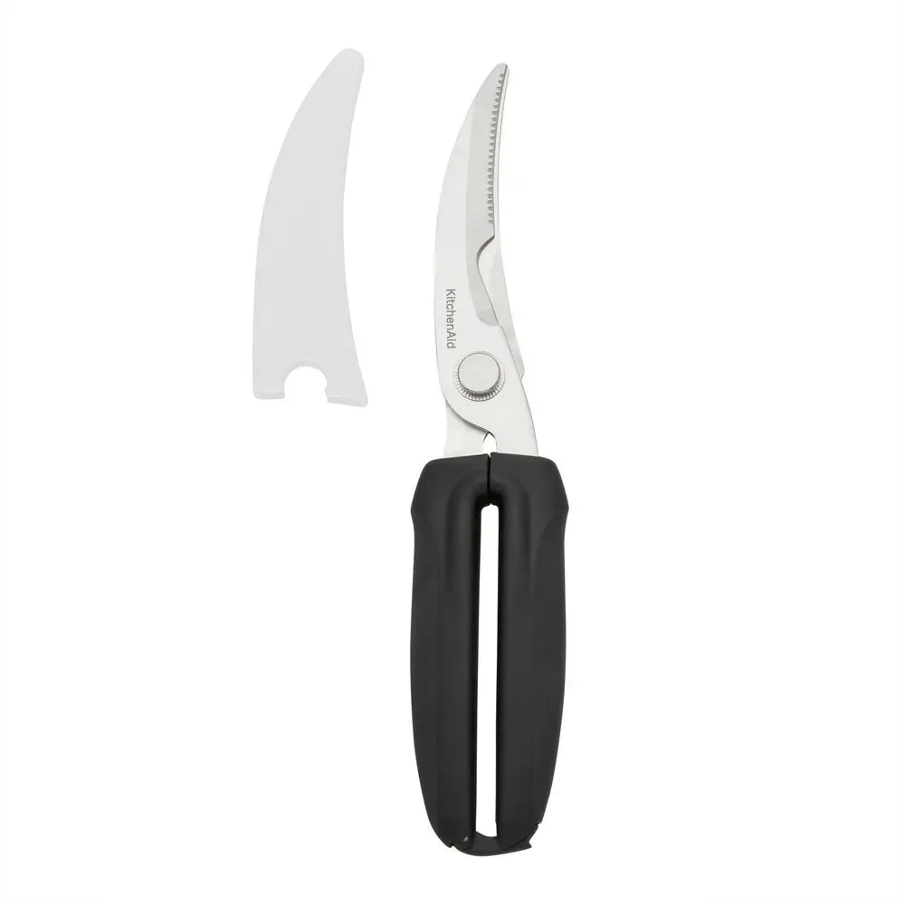 2x KitchenAid Poultry Shears Stainless Steel Kitchen Scissors/Cover 22.5cm BLK