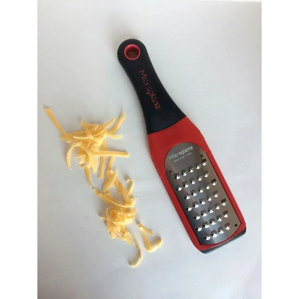 Microplane Artisan Extra Coarse Grater Stainless Steel Lemon/Lime Zester Red