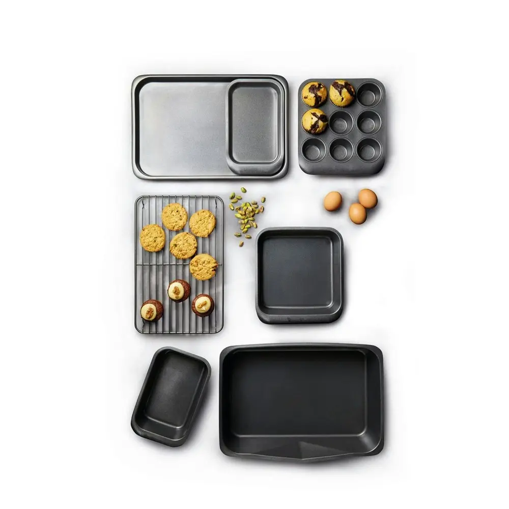 7pc MasterCraft Smart Space Non-Stick Stacking Bakeware Pan/Tray Cooking Set