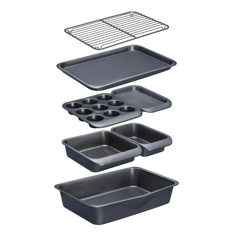 7pc MasterCraft Smart Space Non-Stick Stacking Bakeware Pan/Tray Cooking Set