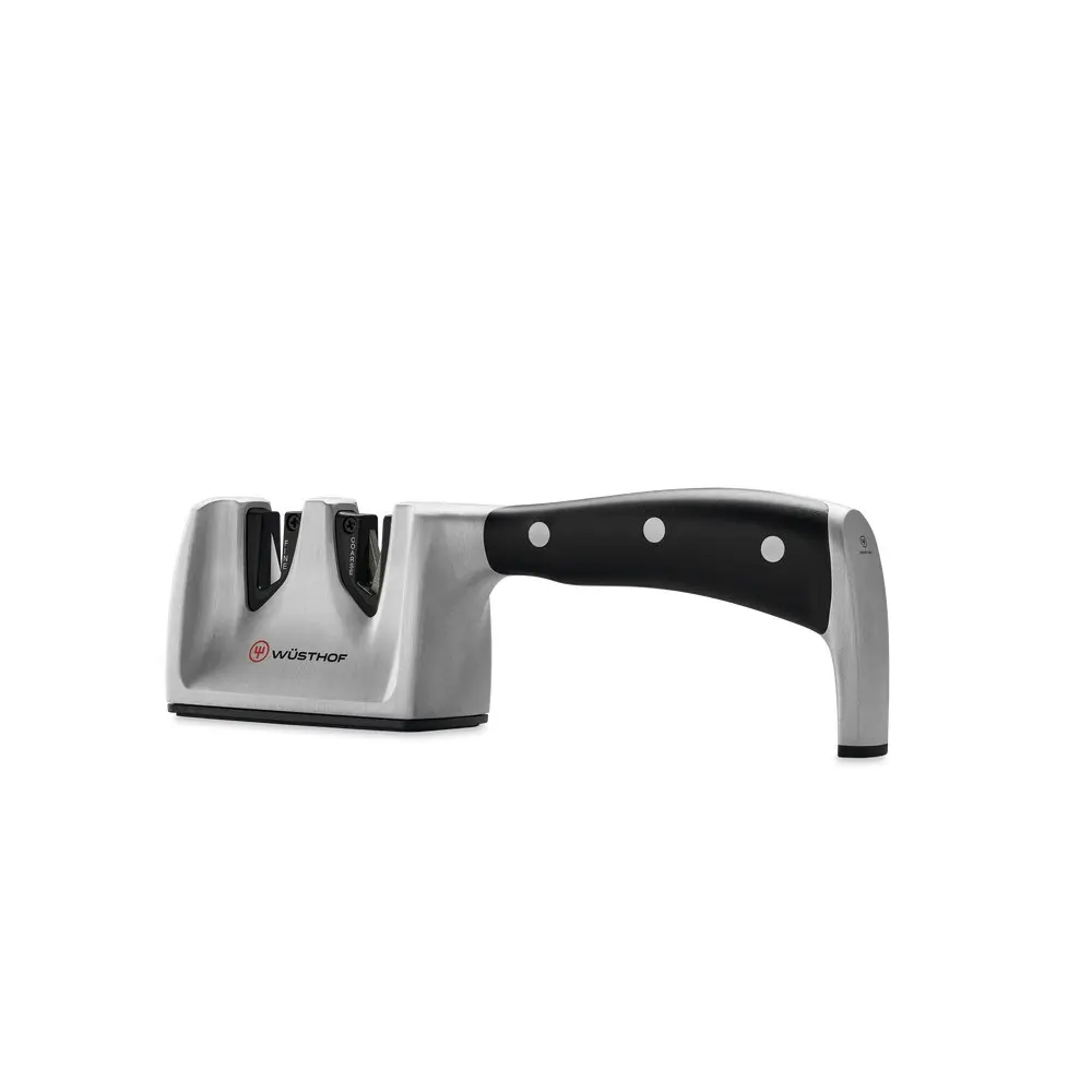 Wusthof Classic Ikon 2-Stage V-Shaped Knife Pull Sharpener Edge/Blade Silver