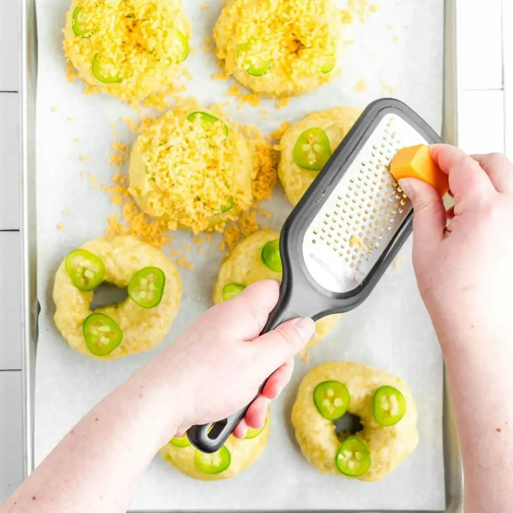 Microplane Select Series 18cm Coarse Grater Stainless Steel Lemon Zester Black