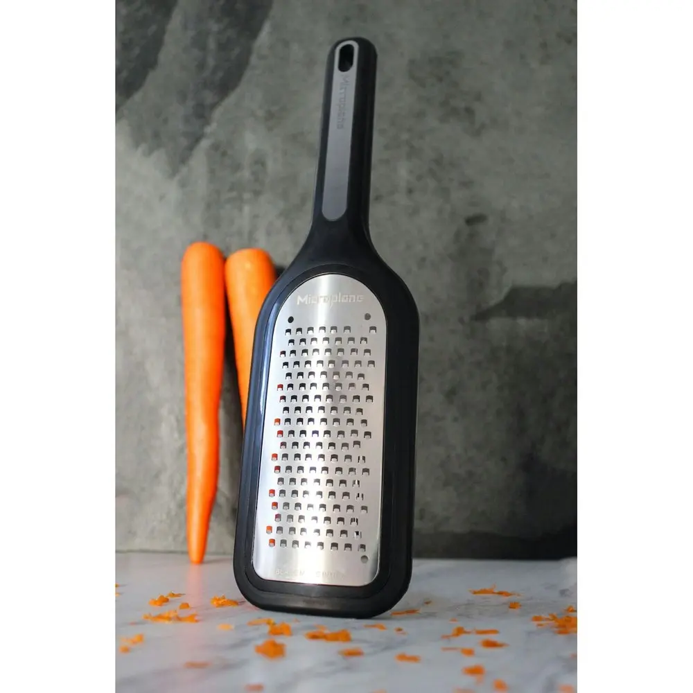 Microplane Select Series 18cm Coarse Grater Stainless Steel Lemon Zester Black