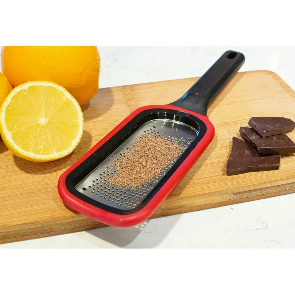 Microplane Select Series 18cm Fine Grater Stainless Steel Lemon/Lime Zester Red