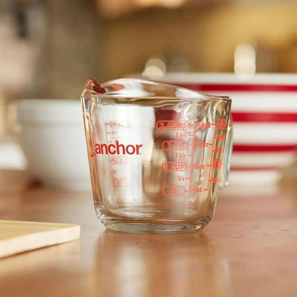 Anchor Hocking 500ml/2-Cup Glass Measuring Jug Kitchen Baking Cup Medium Clear