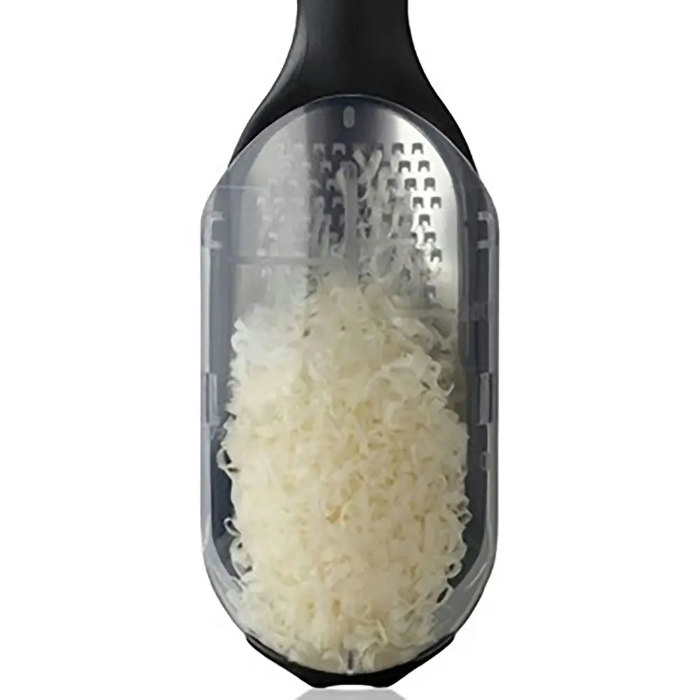 Microplane Stainless Steel Elite Coarse Cheese Grater w/ 250ml Catcher Black