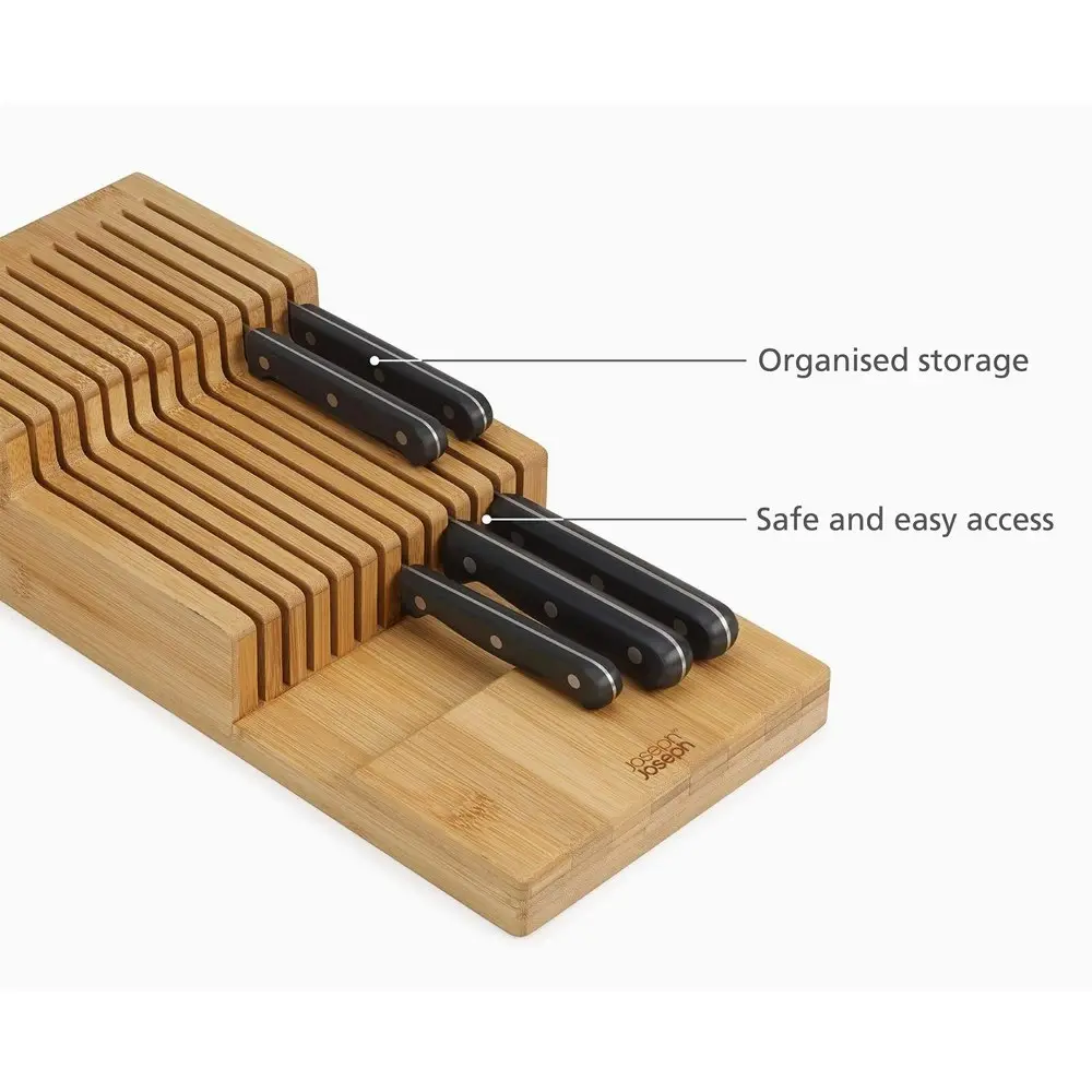 Joseph Joseph DrawerStore Bamboo 2-Tier Knife Drawer Organiser Storage Large