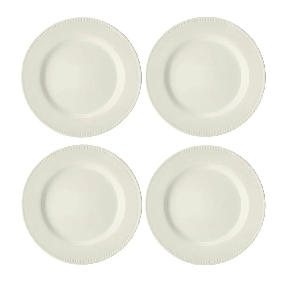 12pc Mikasa Cranborne Stoneware Everyday Dining Dinner Plates/Bowls Set - Cream