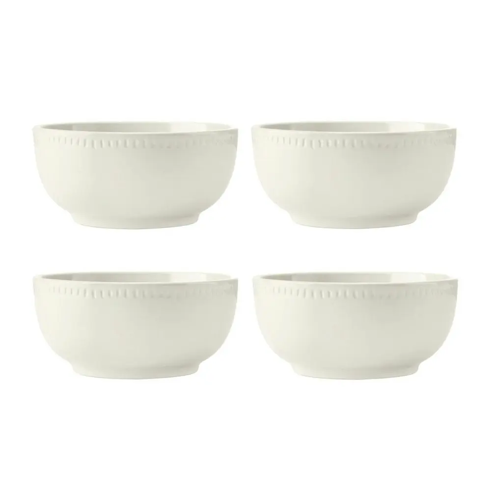 12pc Mikasa Cranborne Stoneware Everyday Dining Dinner Plates/Bowls Set - Cream