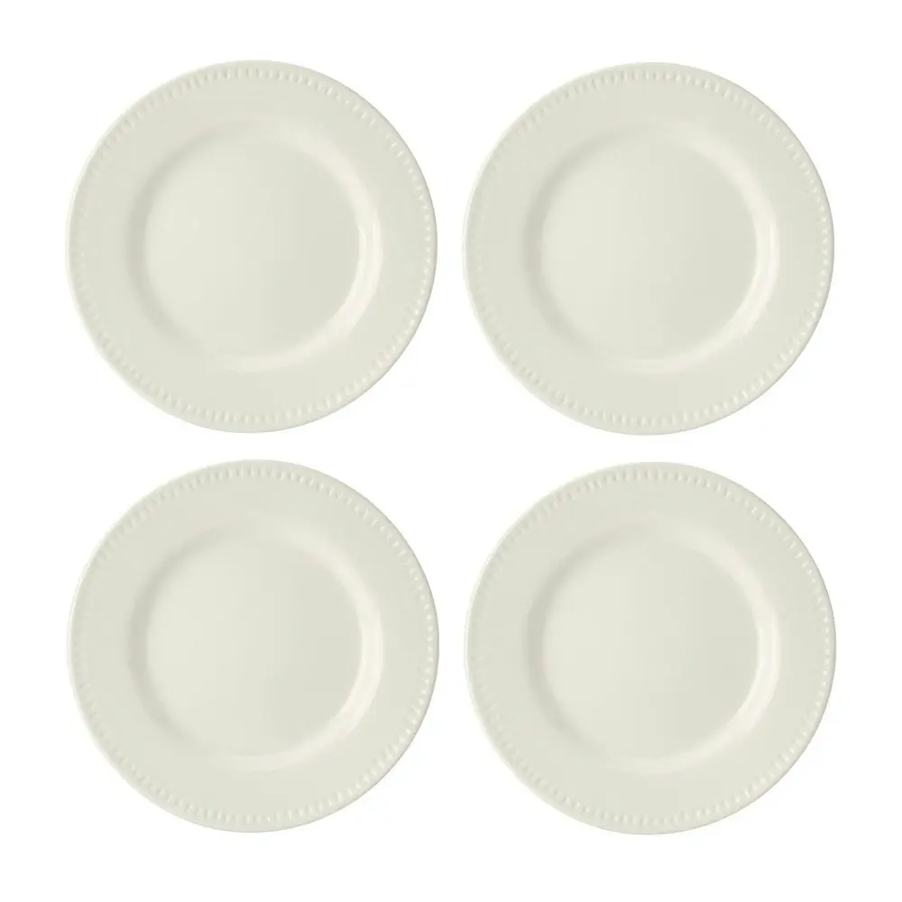 12pc Mikasa Cranborne Stoneware Everyday Dining Dinner Plates/Bowls Set - Cream