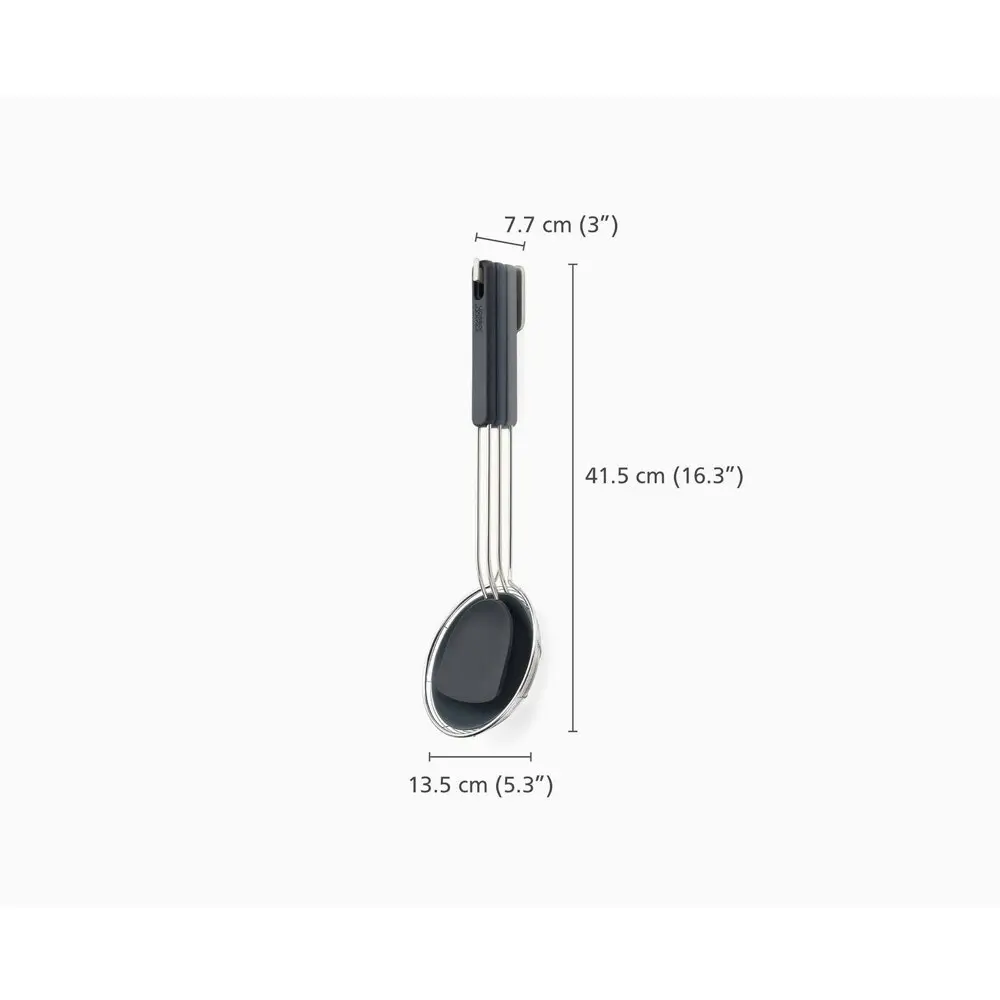 3pc Joseph Joseph Nest Fusion Silicone S/S Wok Cooking Utensil Skimmer/Spoon BLK