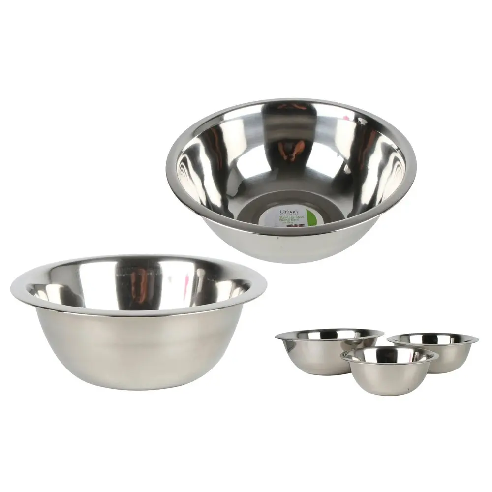 6x Urban Kitchen Stainless Steel Mixing Bowl Quality Durable Design 900ml 19cm