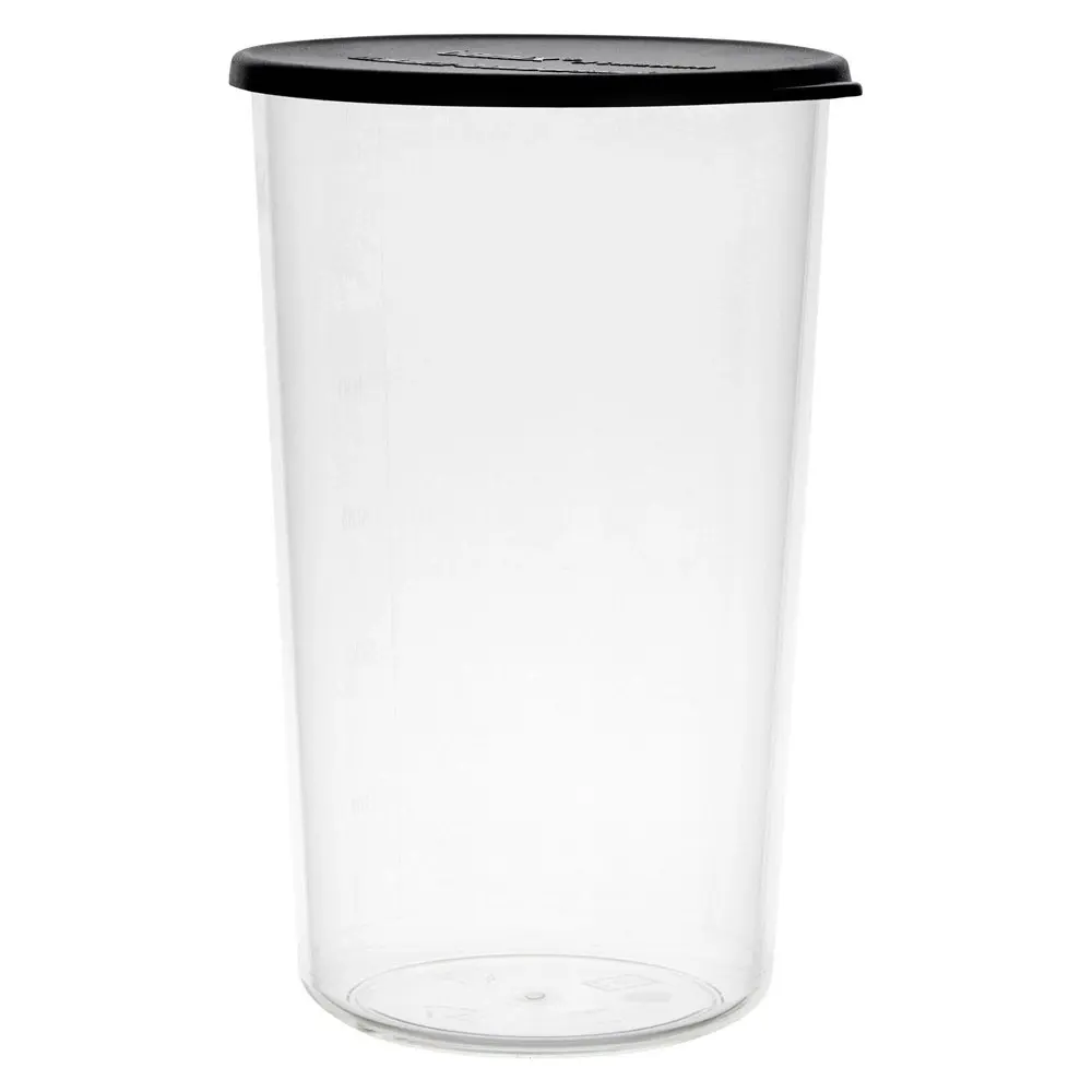 2pc Bamix Plastic Beakers Kitchen Jug Food Container Organiser w/ Lid Clear