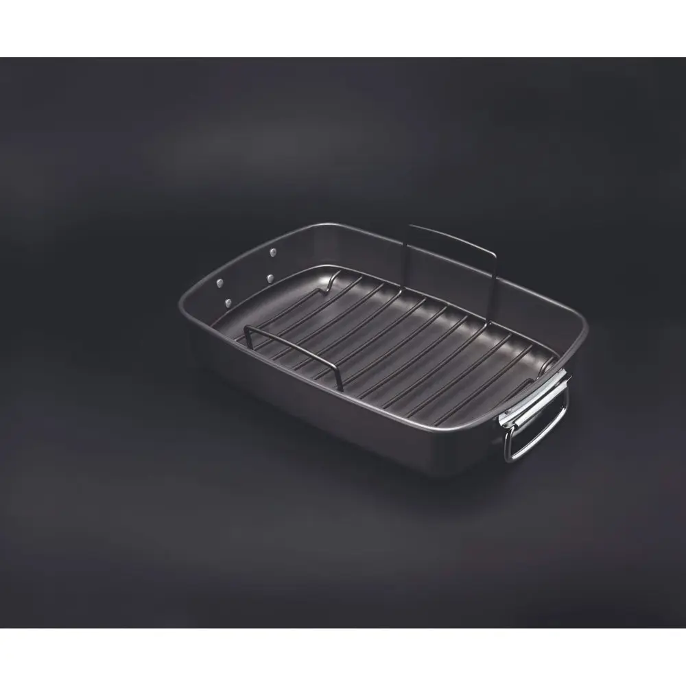 MasterCraft 40x28cm Heavy Base Non-Stick Removable Roaster Pan w/ Rack Black