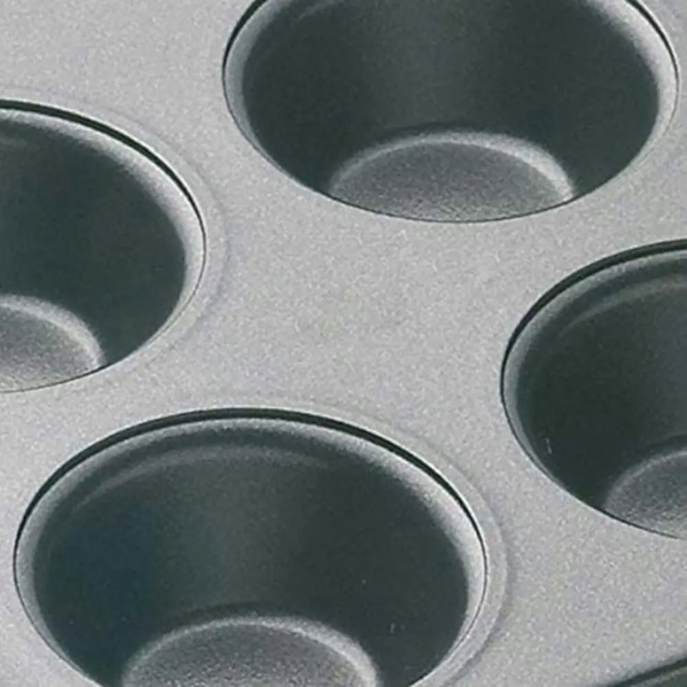 2x MasterCraft 26x20cm Heavy Base 12-Cup Non-Stick Mini Muffin Pan Baking Black