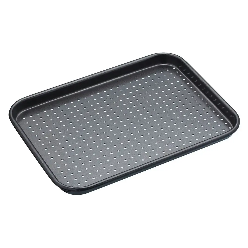 2x MasterCraft Crusty Bake 24x18cm Non-Stick Baking Tray Kitchen Cooking Black