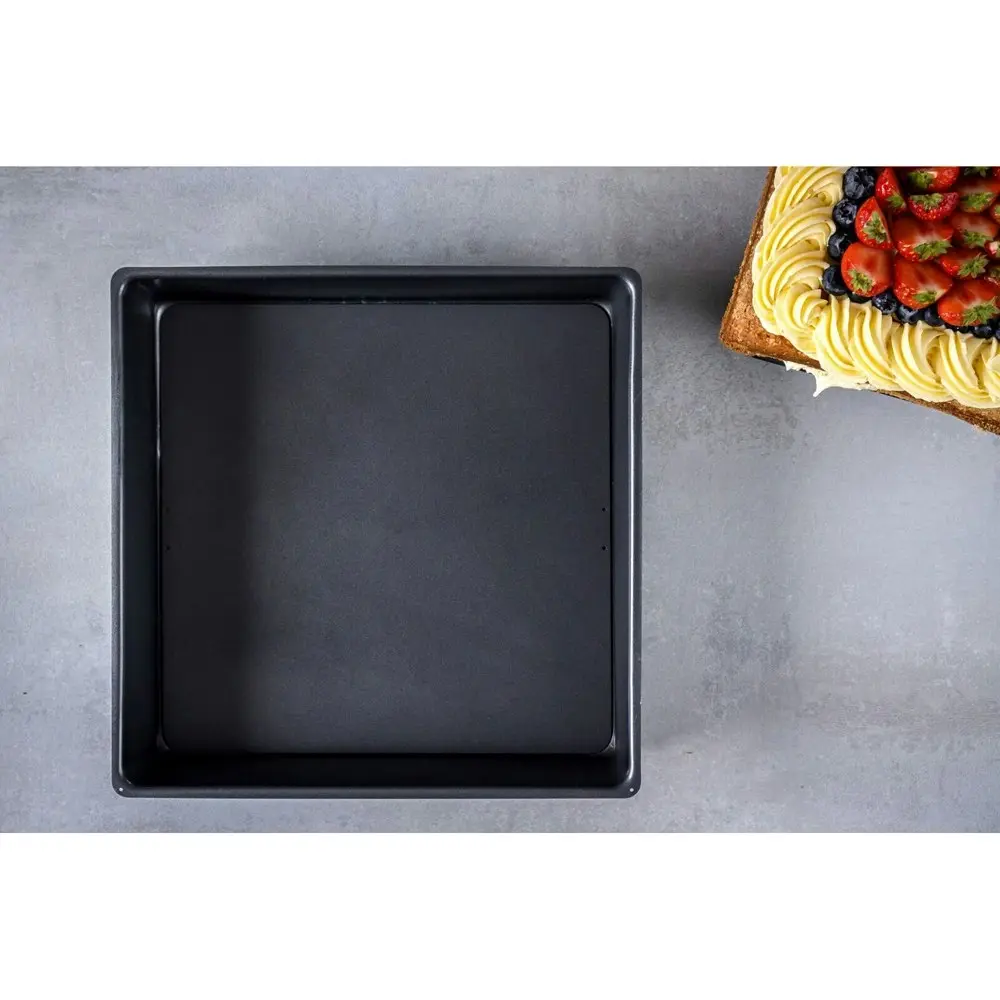 MasterCraft 30cm Heavy Loose Base Non-Stick Square Deep Cake Pan Baking Black