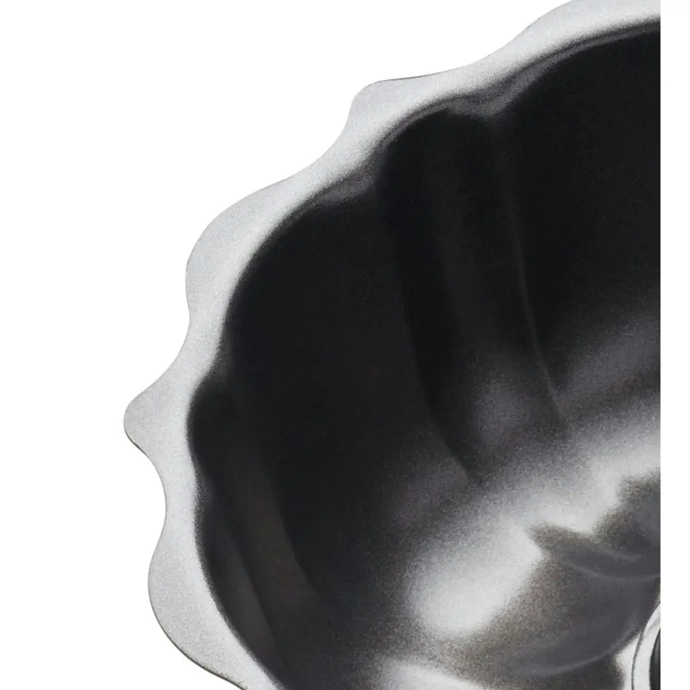 2x MasterCraft 27cm Heavy Base Fluted Non-Stick Ring Cake Pan Baking Mould Black