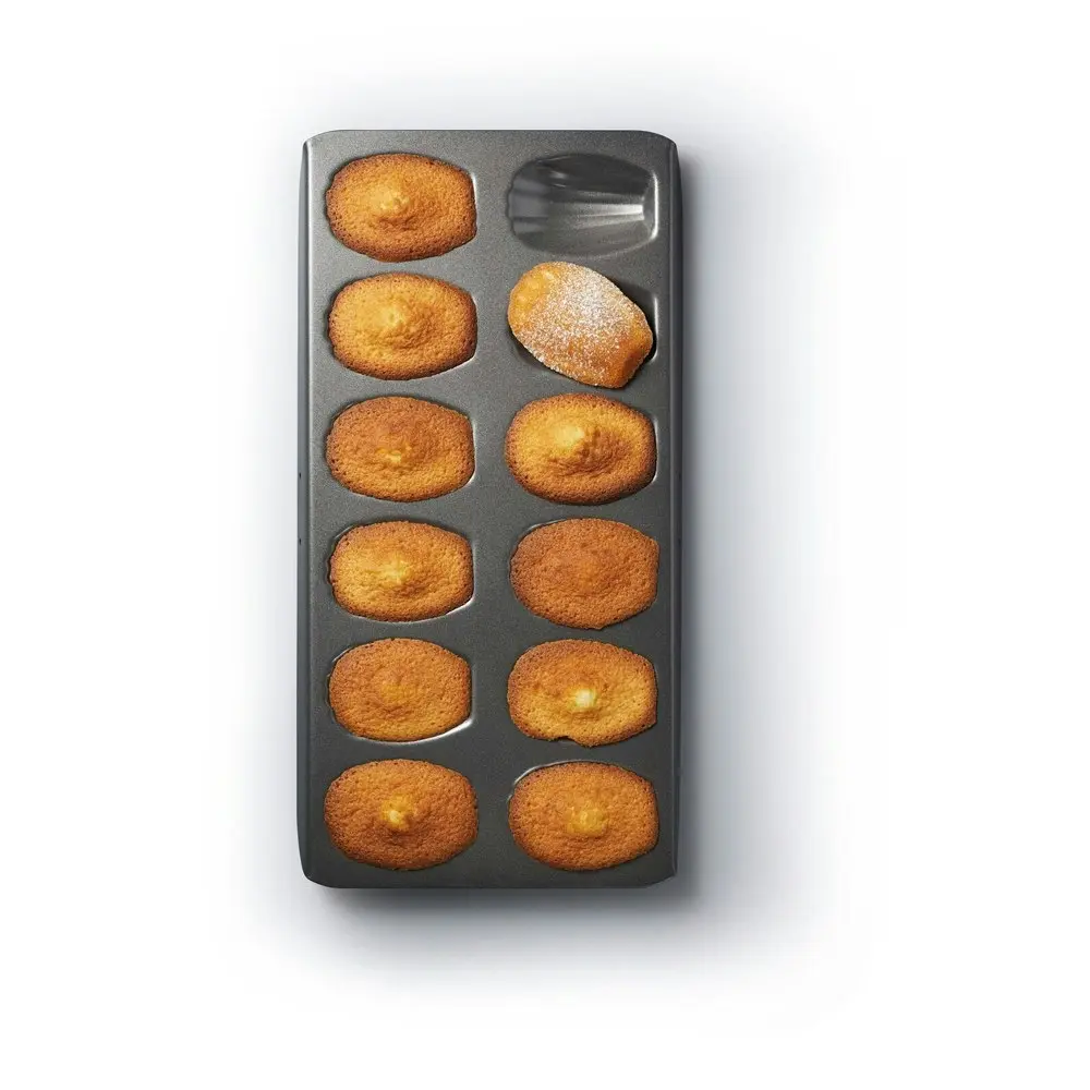 2x MasterCraft 40cm Heavy Base 12-Cup Non-Stick Madeleine Pan Baking Mould Black