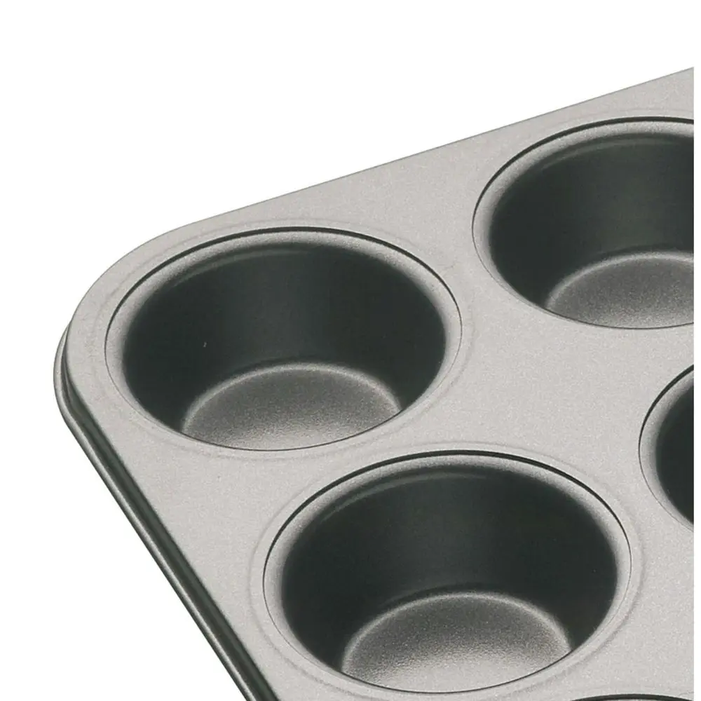 2x MasterCraft 35x27cm Heavy Base 12-Cup Non-Stick Muffin Cupcake Pan Mould BLK