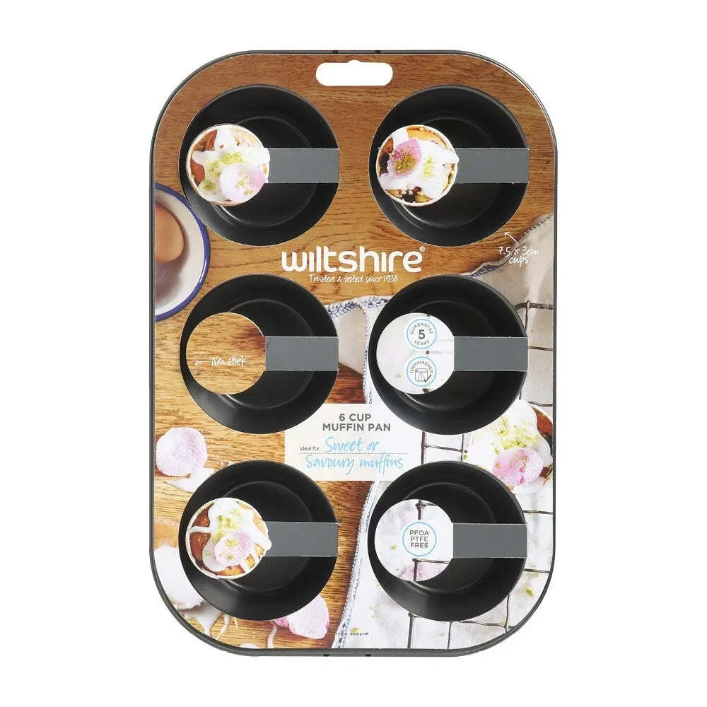 Wiltshire Easybake Non-Stick 6 Cup Cupcake/Muffin Pan Oven Safe Baking Tray