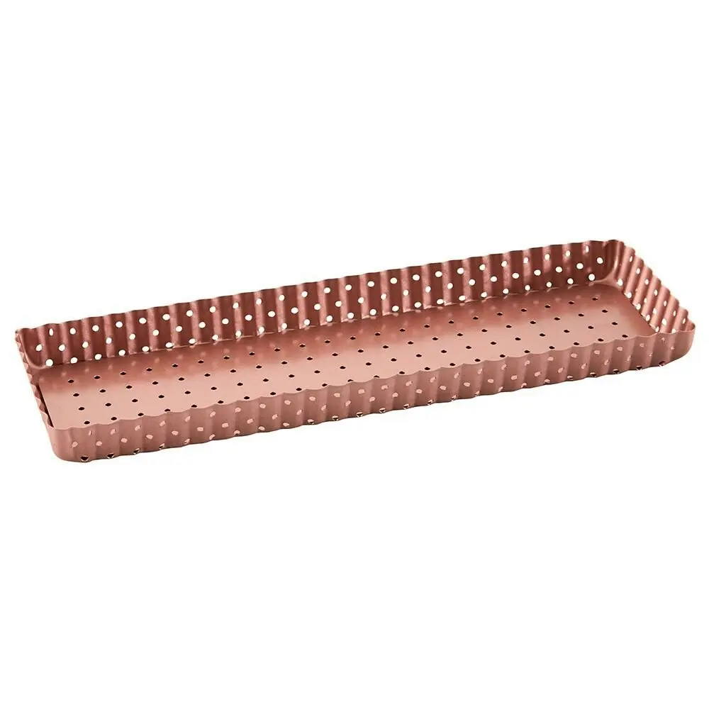 Wiltshire Rose Gold Non-Stick Perforated Rectangular Tart Pan 34.5x10.5cm