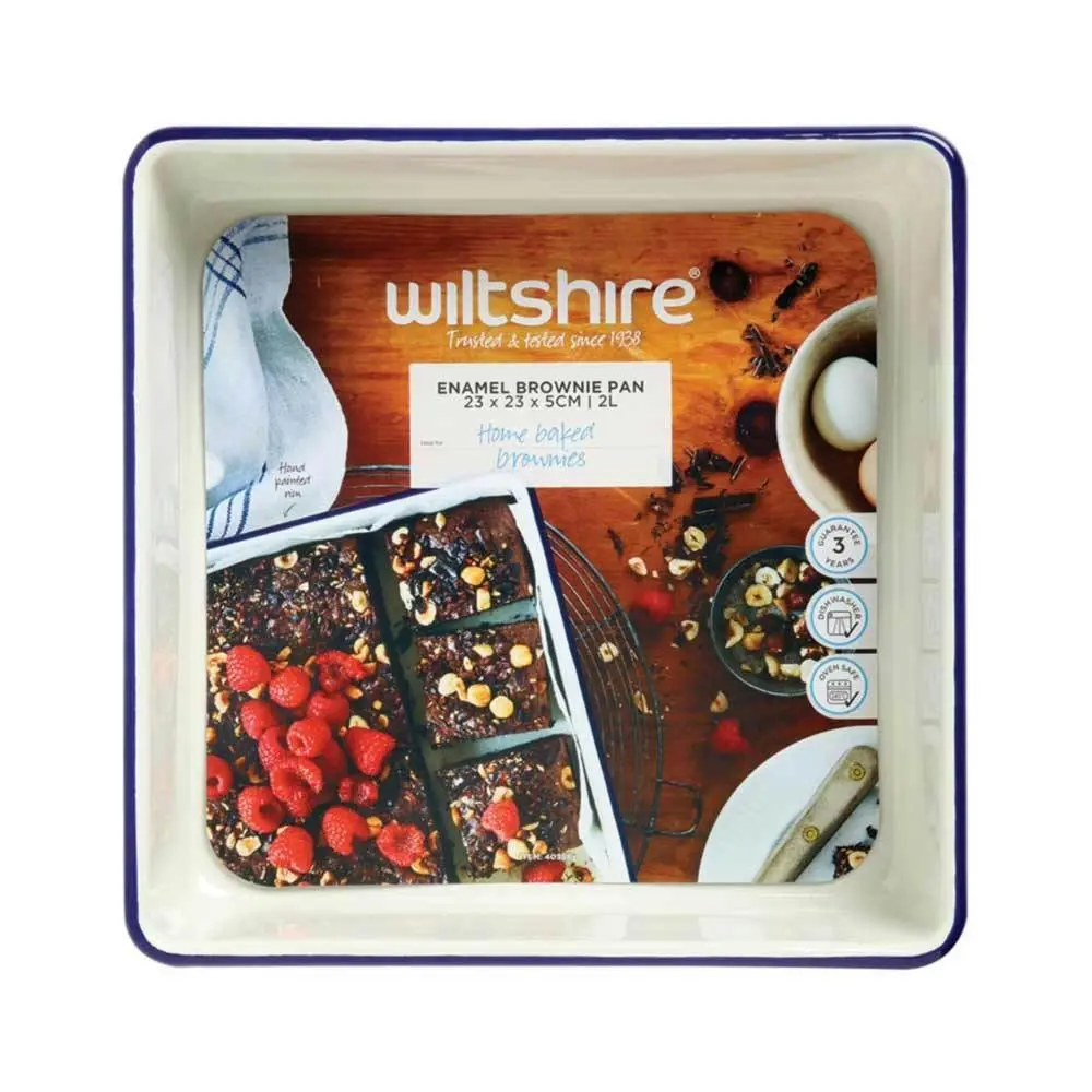 Wiltshire Porcelain Enamel Kitchen Square Brownie Baking Pan 23x23x5cm