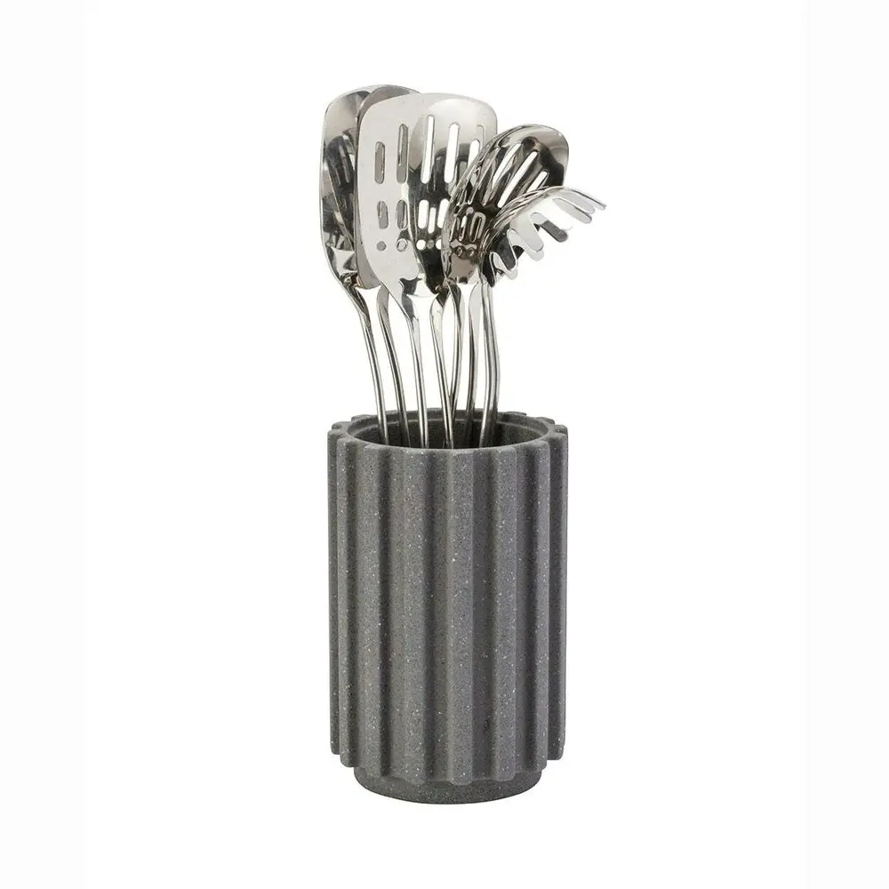 Furi Pro Radial Stone Utensil Holder Kitchen Organiser Flint Terrazzo 19.5cm