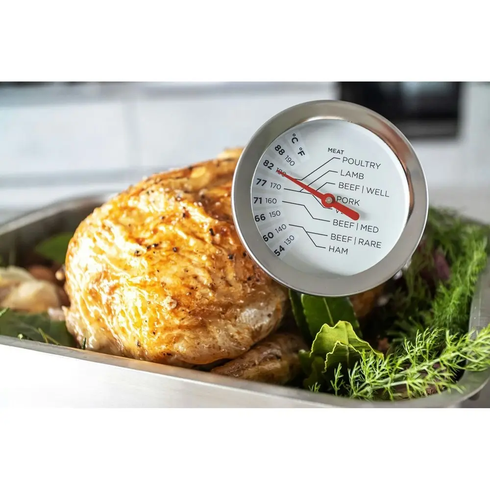 MasterCraft Stainless Steel 13.5cm Meat Thermometer Food BBQ Cooking Silver