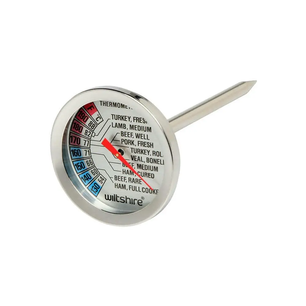 2PK Wiltshire Stainless Steel 5cm Dial Meat Temperature Kitchen Thermometer