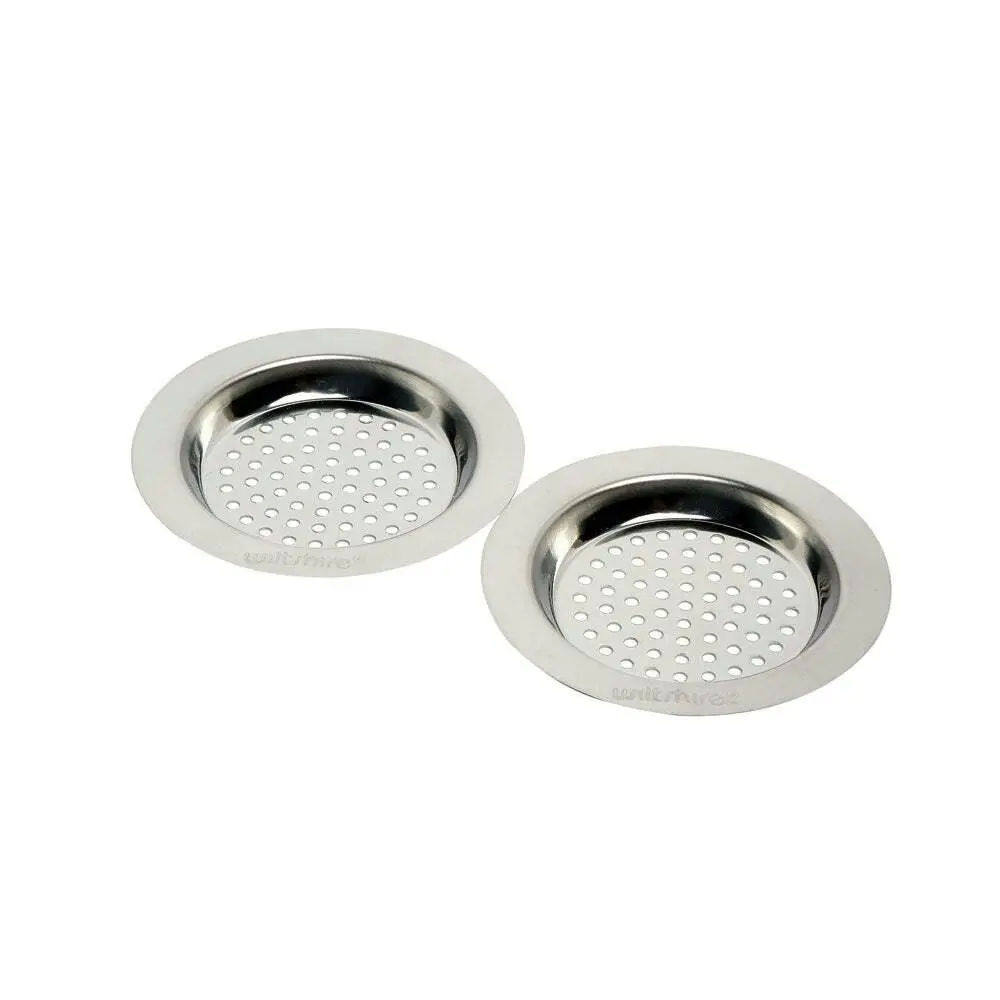 4 x 2pc Wiltshire Stainless Steel Standard Sink Strainer Plug Stopper Silver