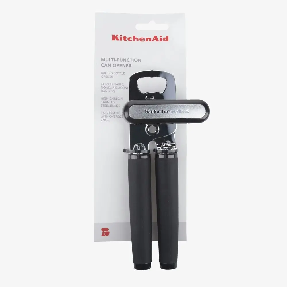 KitchenAid Stainless Steel Lid Can Opener Bottle Cap Remover 21x9cm Black