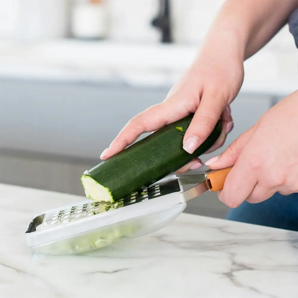 Full Circle Stainless Steel Grater Vegetable Cutter Utensil Brown/Silver